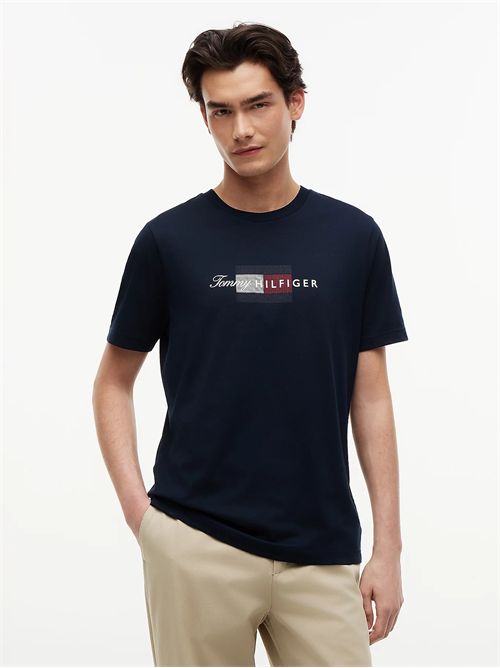 T-shirt in jersey con grafica bandiera